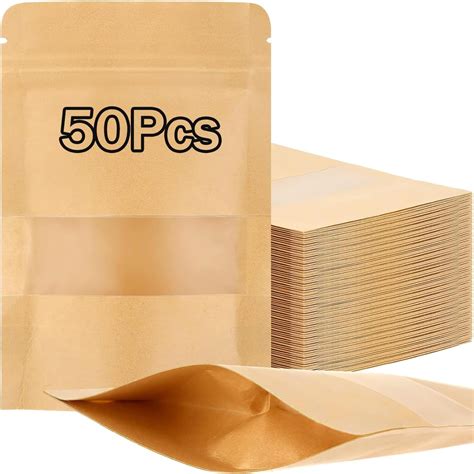 Stand Up Brown Kraft Paper Pouch Bag Isyende Heat Sealing