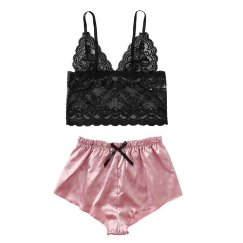 Ensemble Brassiere Et Shorty Nouvelle Lingerie Sexy En Dentelle En Soie