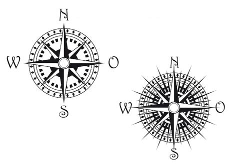 Premium Vector Vintage Compass Symbols Isolated On White For Design