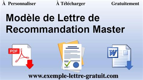 Lettre De Recommandation Master YouTube