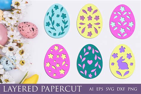 Easter Egg Svg D Layered Papercut Graphic By Anastasiyaartdesign