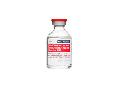 Hospira Lidocaine HCl Epinephrine 2 1 100 000 Injection MDV 30 ML