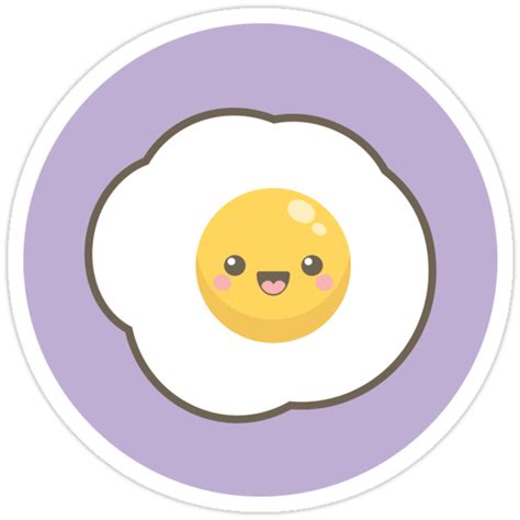 Happy Kawaii Fried Egg Stickers By Lisa Marie Robinson Redbubble