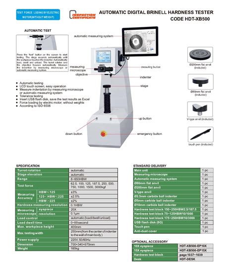 Automatic Digital Brinell Hardness Tester Insize Co Ltd