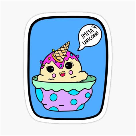 Unicone Sticker For Sale By Kirstykartoons Redbubble