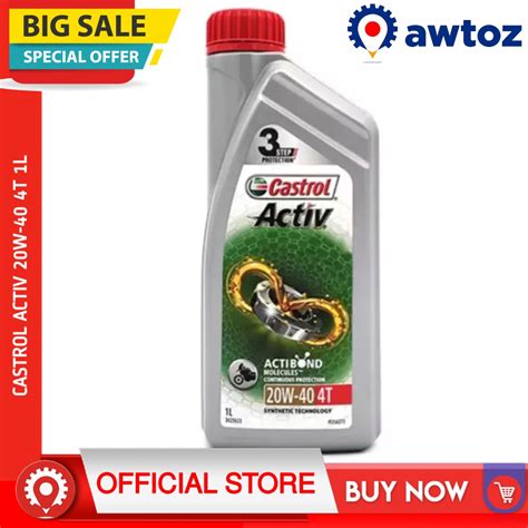 CASTROL Activ 4T 20W 40 Engine Oil 1 Liter Shopee Philippines