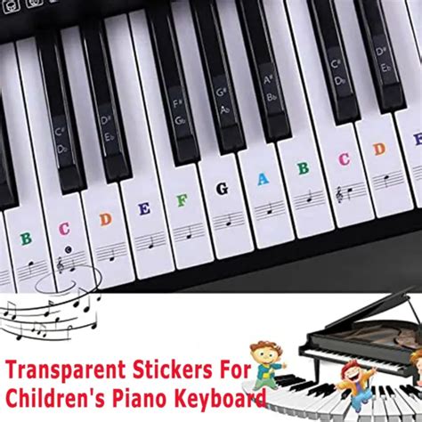 PIANO STICKER KEYBOARD Music Note Chart Removable Decal 49 37 54 61 Or