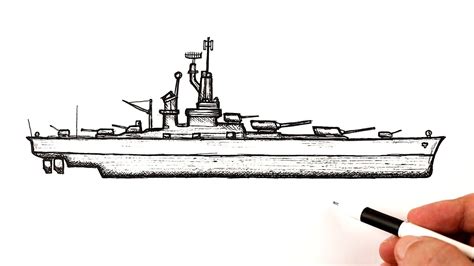 How To Draw A Navy Ship Youtube