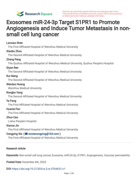 Pdf Exosomes Mir P Target S Pr To Promote Angiogenesis And