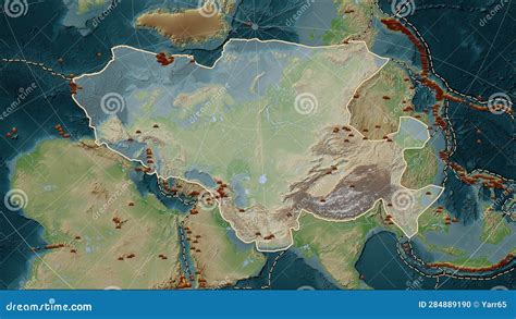 Earthquakes Around the Eurasian Plate. Wiki Map Stock Illustration ...