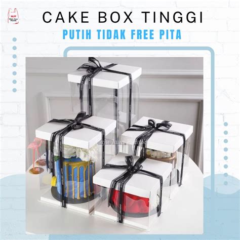 Jual Cake Box Mika Dus Kue Kotak Kue 18x18 22x22 26x26 Putih Tutup