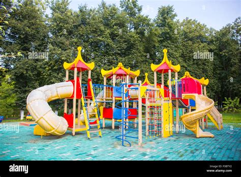 Kids Playground Outdoors Summer Day Children Play Stock Photo Alamy