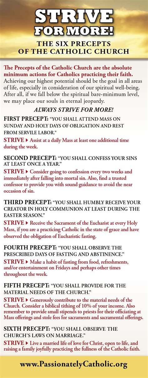 Strive For More The Five Precepts Of The Catholic Church