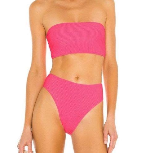 Frankies Bikinis New Jenna Ribbed Bikini Bottom In Pink Punch Size Xs