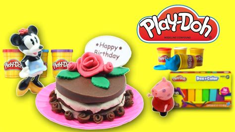 Play Doh Cake Happy Birthday Chocolate Surprise Eggs Peppa Pig Mickey