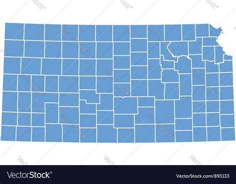 State Map of Kansas by counties Royalty Free Vector Image