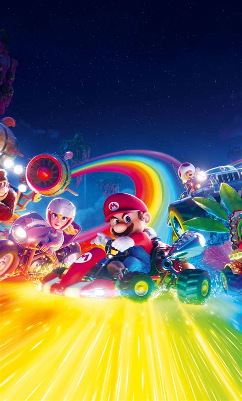 1280x2120 The Super Mario Bros Movie Rainbow Road 15k Iphone 6 Hd 4k Wallpapersimages