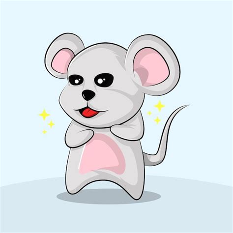 Personnage De Dessin Animé Mignon Rat Vecteur Premium