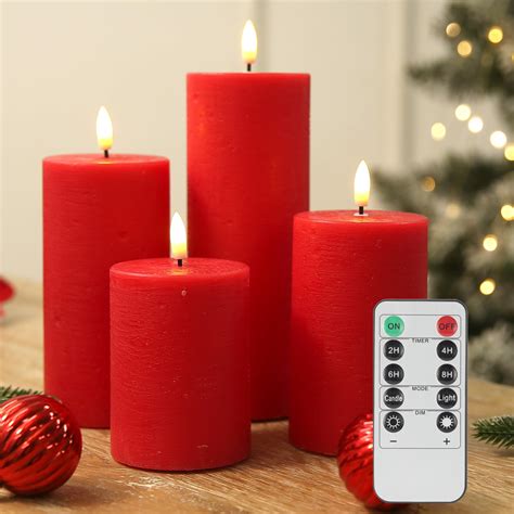 Lushabor Flameless Candles 4 Pack Battery Operated Candles With Remote Real Wax