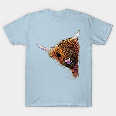 Cow Print T Shirts Scottish Hairy Highland Cow NooDLeS By SHiRLeY