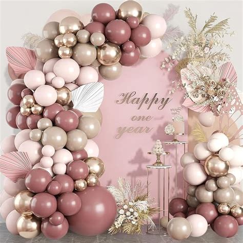 Amazon Dusty Pink Balloon Arch Kit Blush Nude Balloons Arch Garland With Dusty Pink Beige