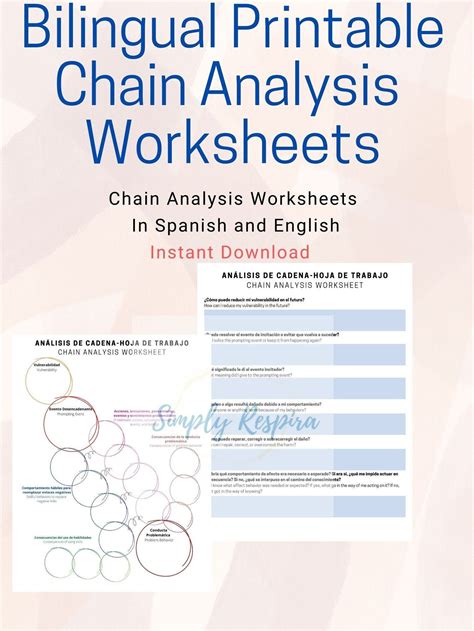 Bilingual Chain Analysis Worksheet Dbt Link Analysis Cbt Spanish Dbt Therapy Worksheets