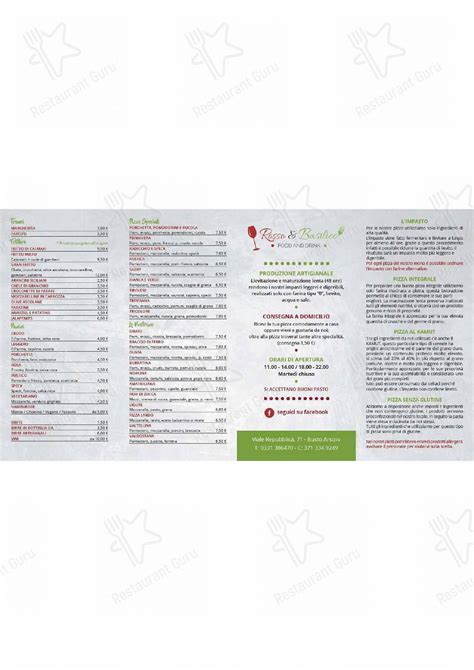 Menu At ROSSO E BASILICO Pizzeria Busto Arsizio Busto Arsizio