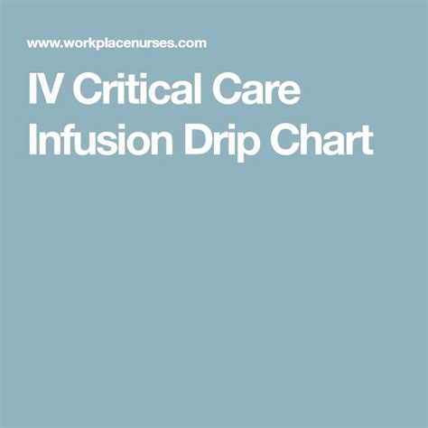 Critical Care Iv Med Chart