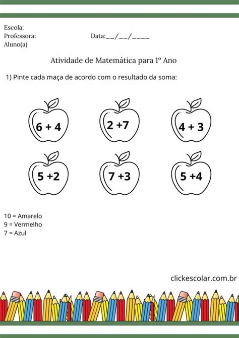 Atividades De Matem Tica Para Ano