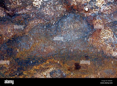 Background With Has Burnt Through Rusty Sheet Metal Stock Photo Alamy