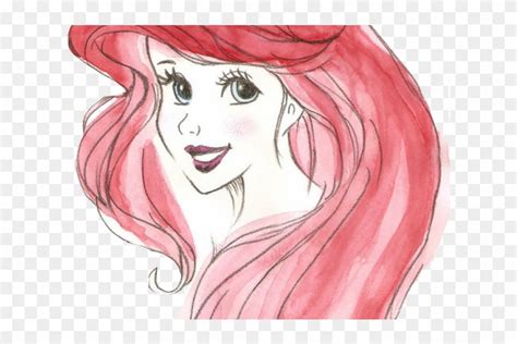 Ariel Png Transparent Images Disney Princess Watercolor Drawing Png