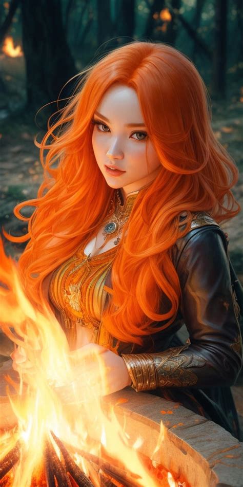 Orange Hair Beautiful Woman Near Campfir 3 By Arrojado On Deviantart