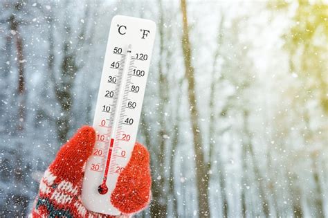 Le Thermomètre à L échelle Celsius Et Fahrenheit à La Main Indique La