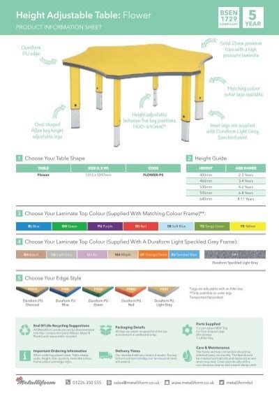 Creative Activity Height Adjustable Tables