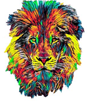 Colorful Lions Head Logo Png Clear Background