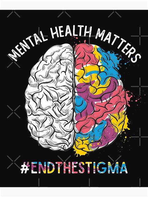 Mental Health Matters Brain Rainbow End The Stigma Awareness Month