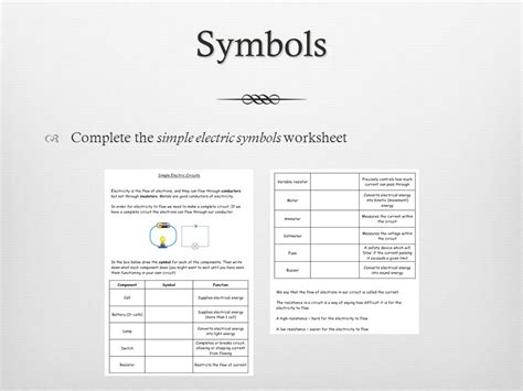 Electric Circuit Symbols Worksheet - Circuit Diagram