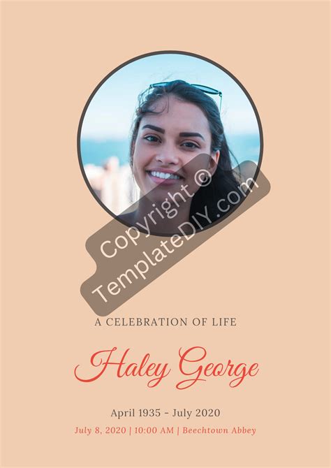 Celebration Of Life Pamphlet Template Printable In Pdf And Word