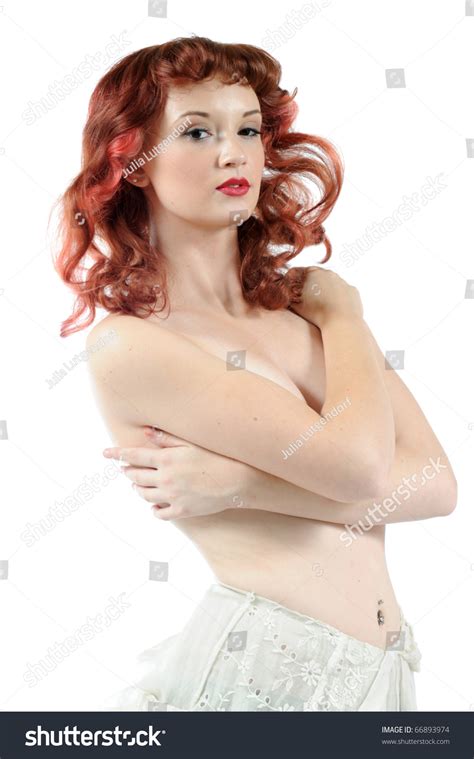 Sexy Pin Girl Sheer White Dress 스톡 사진 66893974 Shutterstock