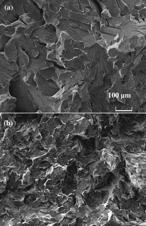 SEM Images Of The Impact Fracture Surface In The Steels A Without RE