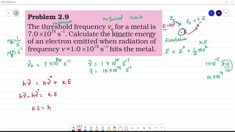 The threshold frequency ν0 for a metal is7 0 1014 s1 Calculate the