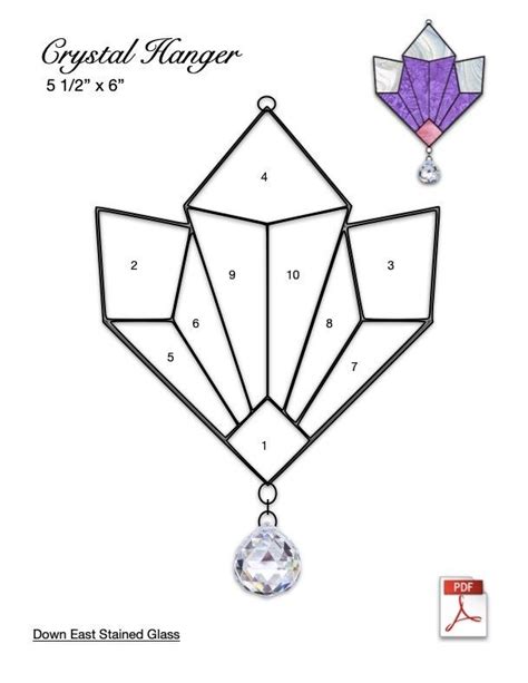 Crystal Hanger Prism Stained Glass Pattern PDF Etsy Stained Glass