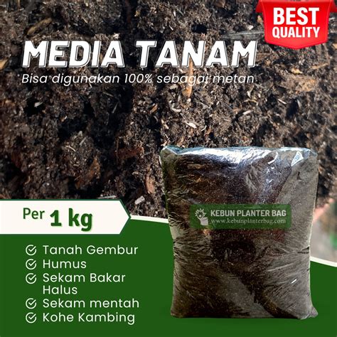 Jual Media Tanam 1 Kg Siap Pakai Campuran Pupuk Kandang Sekam Bakar