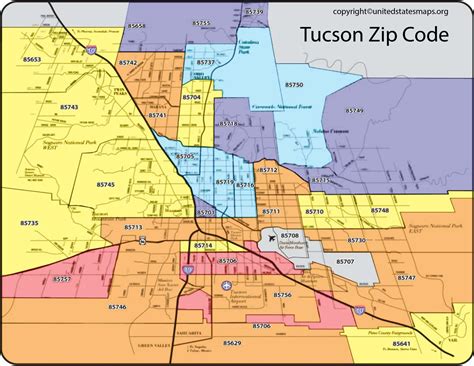 Tucson Zip Code Map | Map of Tucson Zip Codes