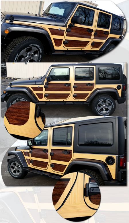 Jeep Wrangler Unlimited Wood Panel Graphics Kit 1 - Woody, Moab, Sahara ...