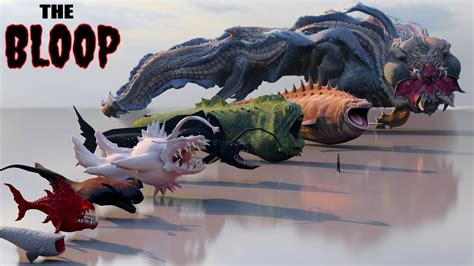 Versions of THE BLOOP: Sea monsters 3D Size Comparison - YouTube