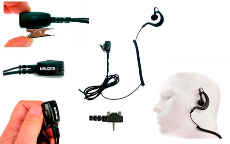 NAUZER PIN29Y2 Micro Auricular Orejera Rizado Con PTT