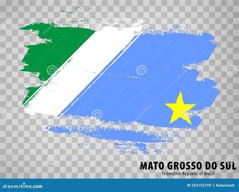 Flag Of Mato Grosso Do Sul From Brush Strokes Federal Republic Of