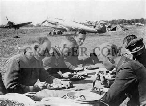 Image Of Wwii Luftwaffe Pilots 1939 German Luftwaffe Pilots Dining At An Airfield In The