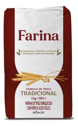 Farinha De Trigo Tipo 1 Tradicional 5kg Farina MercadoLivre